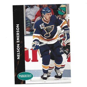 1992 French Parkhurst Nelson Emerson St. Louis Blues Rookie Hockey Card [h82]